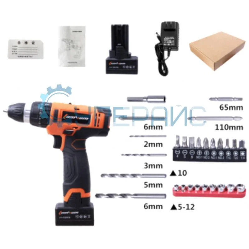 Дрель-шуруповерт Lomvum LV-8624ST с набором насадок фото 1