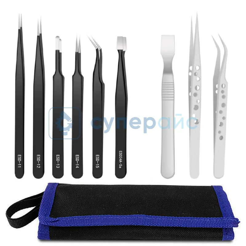 Набор антистатических пинцетов HandsKit 9 в 1 фото 1