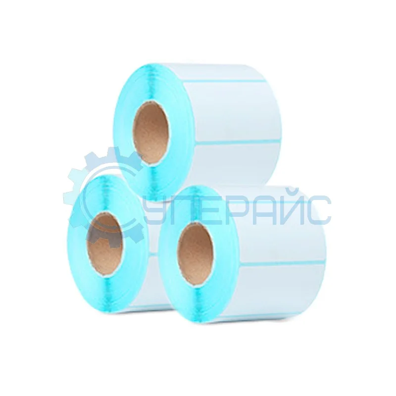 Самоклеящиеся термоэтикетки 58x60 мм, 450 этикеток, 3 рулона, со втулкой, ECO без печати фото 1