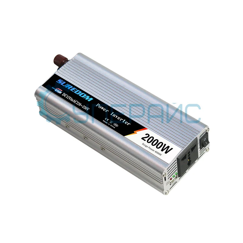 Преобразователь напряжения DC-AC SUREDOM YSCZ-2000W, 12В-220В, 2000 Вт фото 4