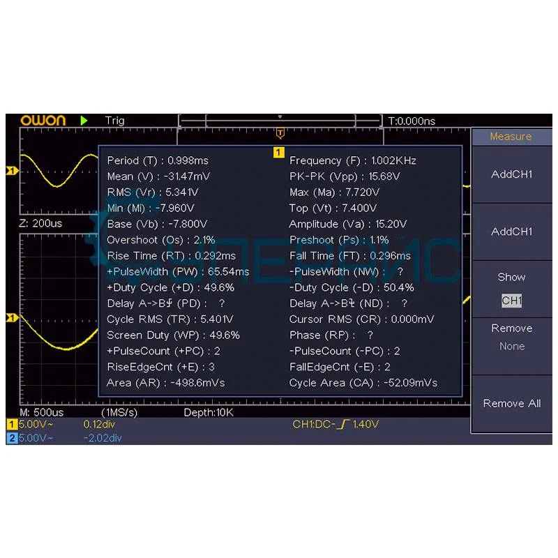 Цифровой запоминающий осциллограф OWON SDS1022 (2 канала, 20 МГц) фото 9
