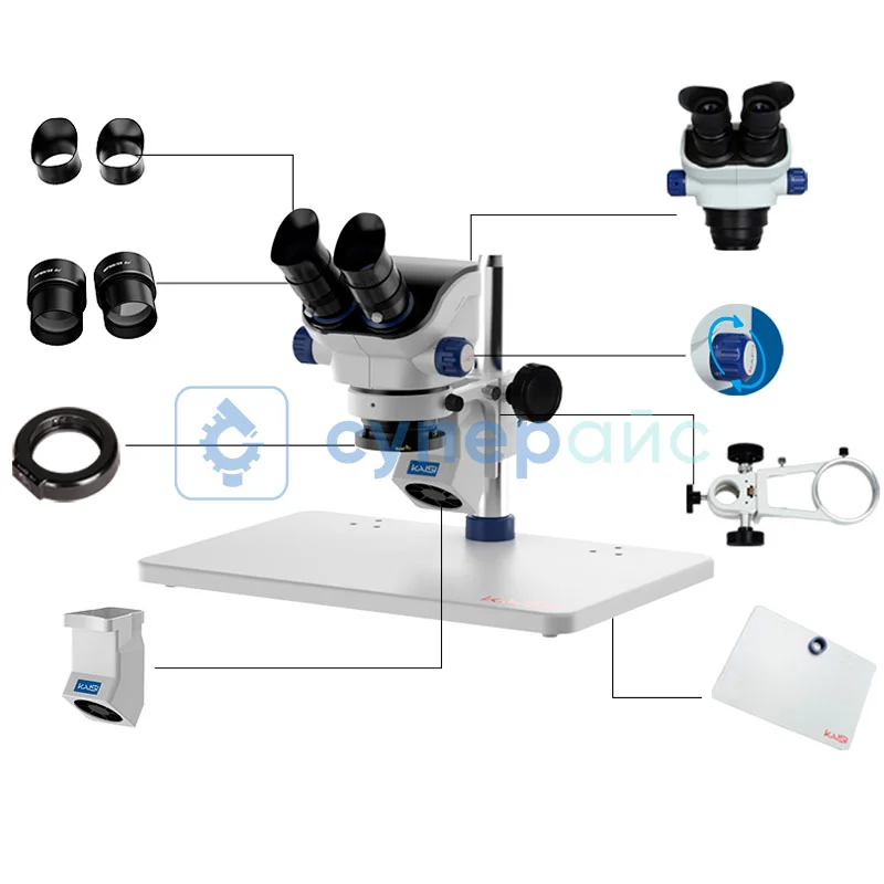 Бинокулярный микроскоп Kaisi TX-50E с дымоуловителем фото 2