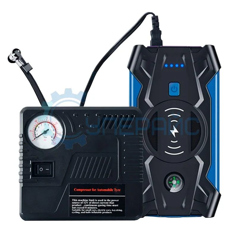 Автомобильное пусковое устройство HELLOLEIBOO JX-13 (12 В/900 А) с компрессором фото 1