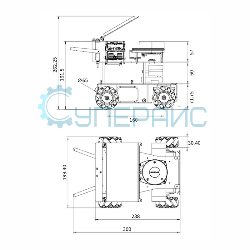 Робот-конструктор Yahboom ROSMASTER X3 Superior-RPi ROS Robot (без контроллера Raspberry Pi) фото 5