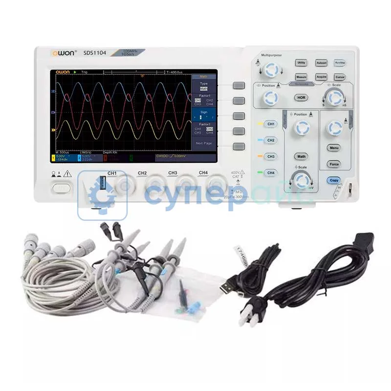 Прецизионный осциллограф OWON SDS1104 (4 канала, 100 МГц) фото 4