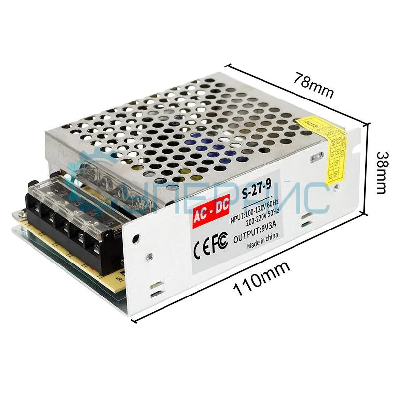 Источник питания 9В,3А,27Вт (9В, 3А) фото 1