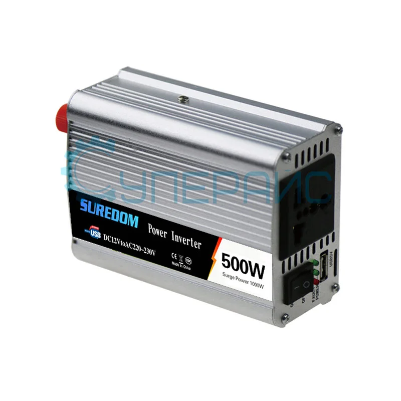 Инвертор для автомобиля SUREDOM YSCZ-500W, 12В-220В, 500 Вт фото 2