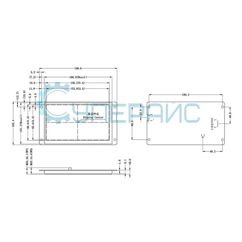 TFT экран DWIN DMT80480L070_02W с резистивным сенсором фото 3
