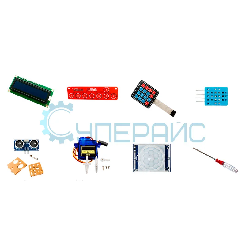 Набор UNO R3 Starter Kit с Bluetooth модулем ZS-040 и контроллером, совместимым со средой Arduino, и 16 уроками в среде Scra