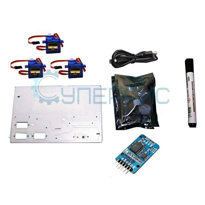 Пишущий робот-часы Plotclock DIY конструктор с контроллером, совместимым со средой Arduino фото 1