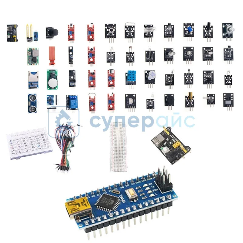 Набор 45 в 1 с Arduino-совместимым контроллером Nano фото 1