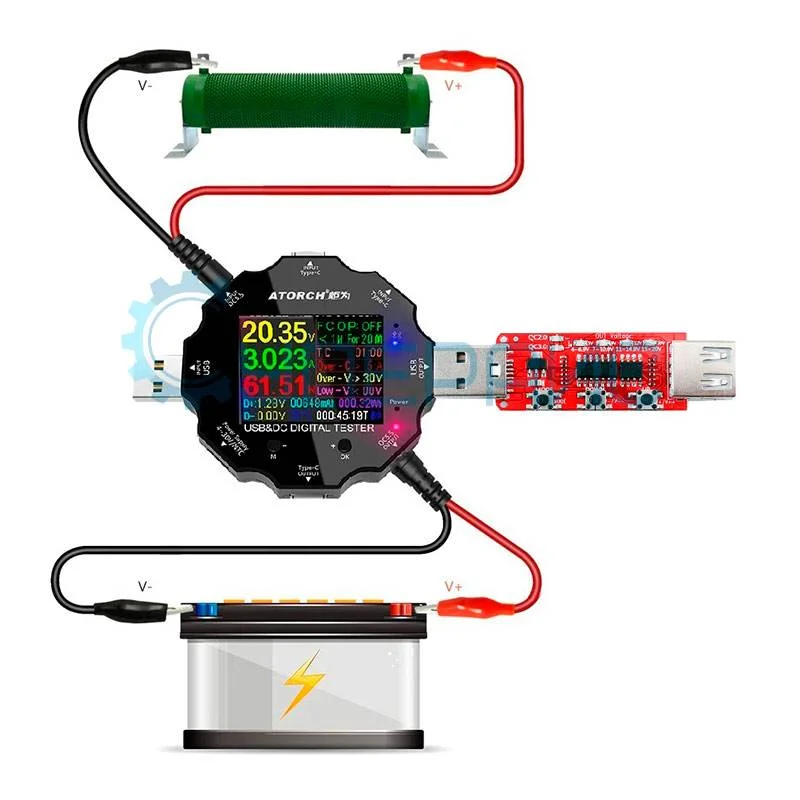 Тестер USB Juwei Atorch UD18 с триггером Qualcomm QC2.0 QC3.0 фото 4