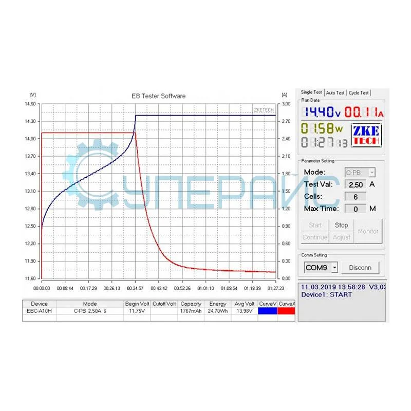 Тестер аккумуляторов ZKETECH EBC-A10H фото 5