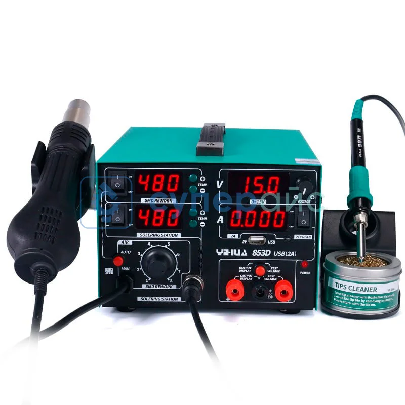 Термовоздушная паяльная станция YIHUA 853D USB 2A фото 1