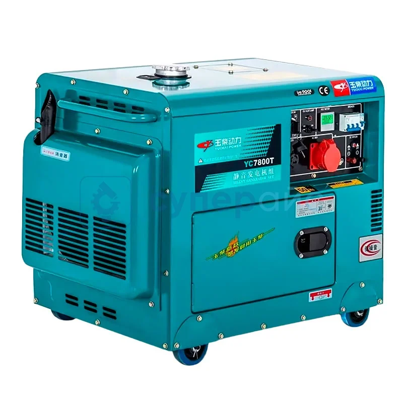 Промышленный генератор Yuchai power 5,5 кВт в шумозащитном корпусе 220/380 В фото 1