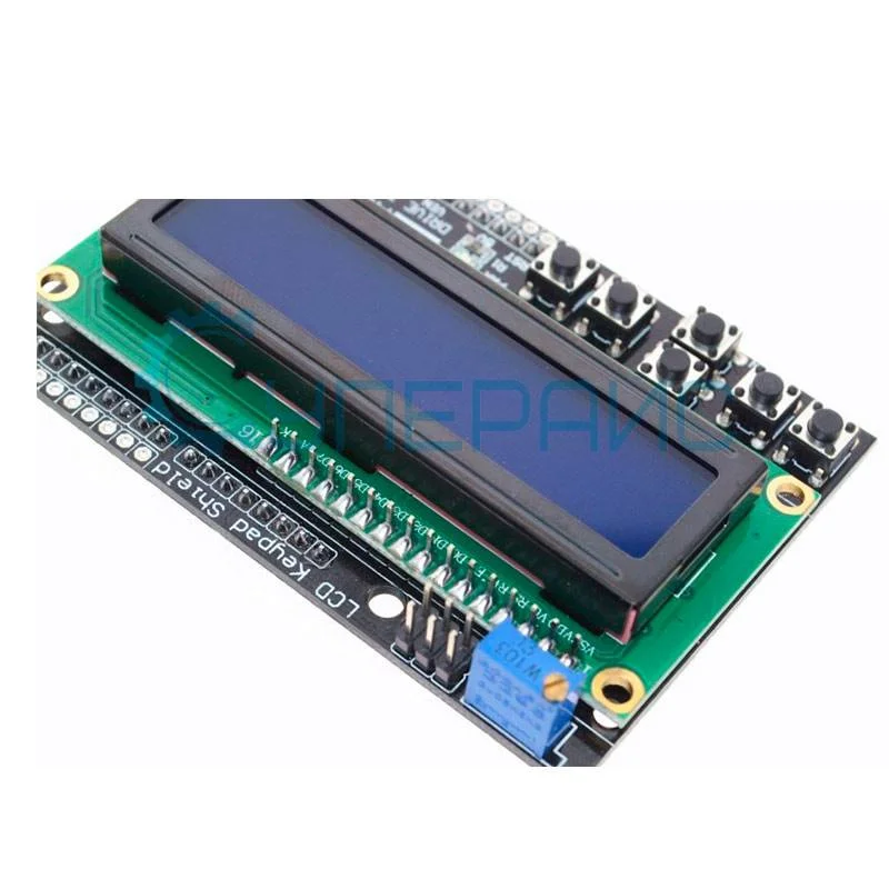 ЖК дисплей LCD1602 с клавиатурой синяя подсветка фото 2