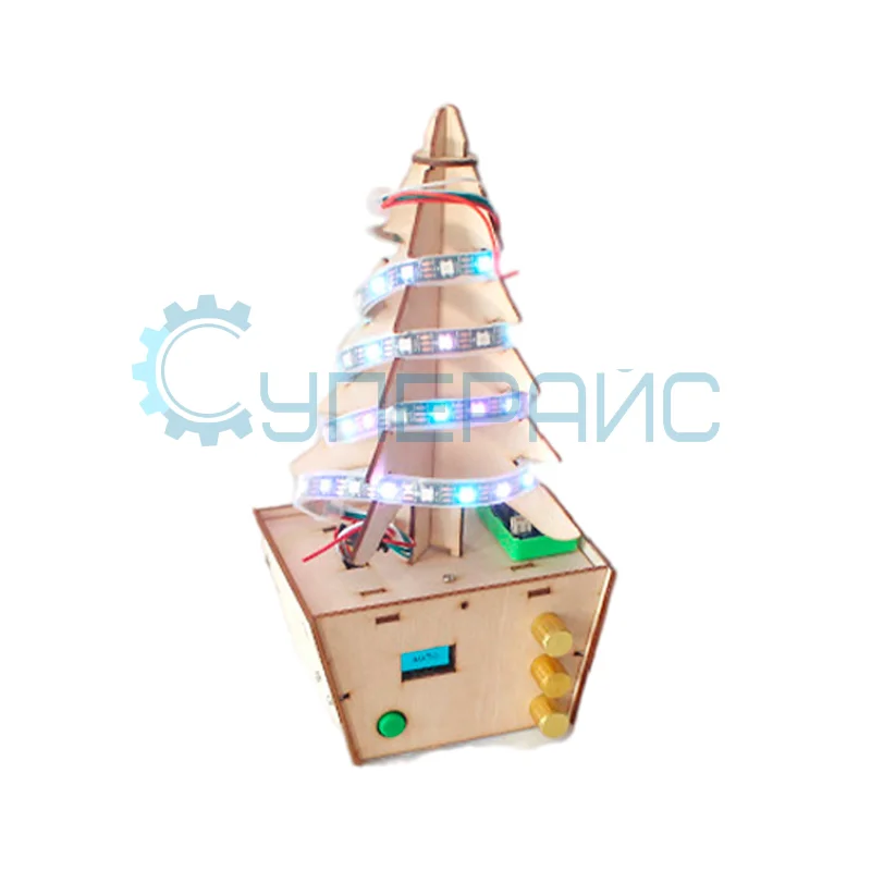 Елка-конструктор со светодиодной лентой, на плате совместимой с Arduino фото 1