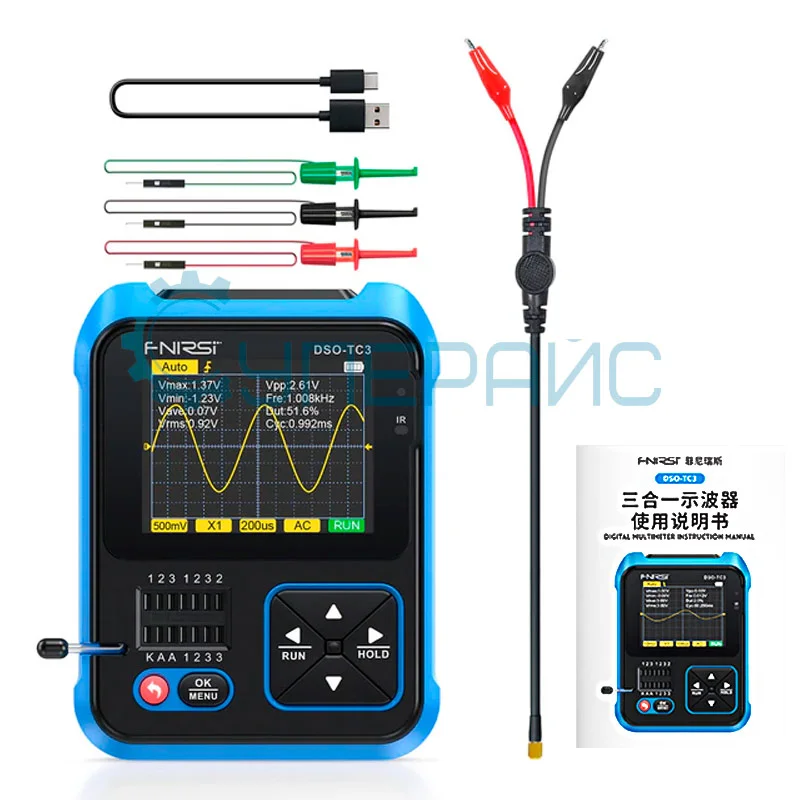 Тестер транзисторов с осциллографом и генератором сигналов FNIRSI DSO-TC3 (3 в 1) фото 2