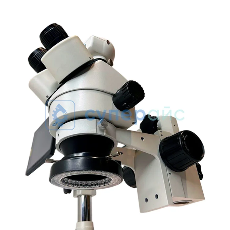 Тринокулярный микроскоп Saike Digital SK2126H2 на штативе с поворотным держателем фото 2