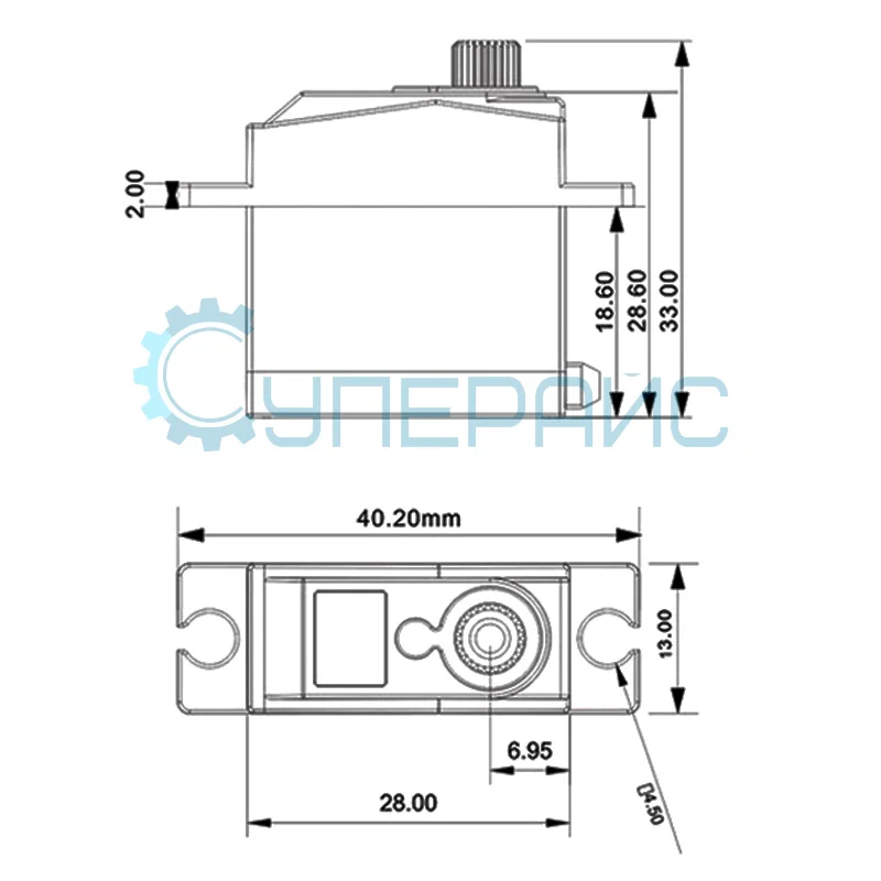Сервомотор SPT Servo SPT17HV-180 (180°, 6 кг*с*см) фото 5