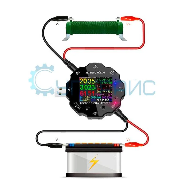USB нагрузка UD18L-B с тестером Juwei Atorch UD18 фото 3