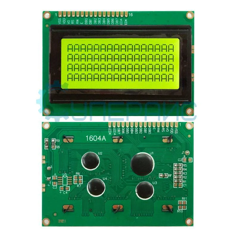 LCD дисплей 1604A с желтой подсветкой (16х4) фото 2