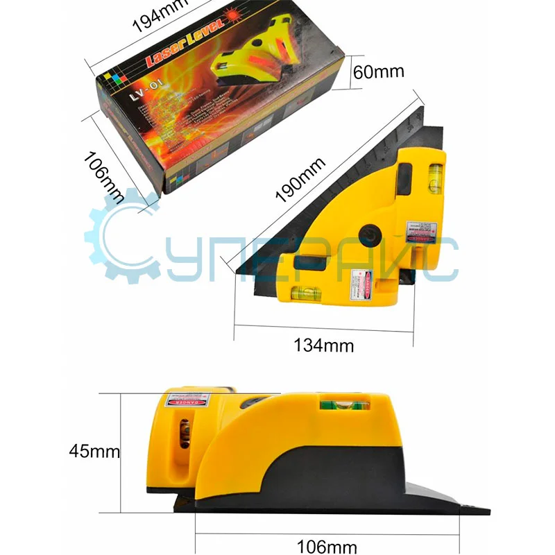 Лазерный угольник Laser Level LV-01 (красный луч) фото 10