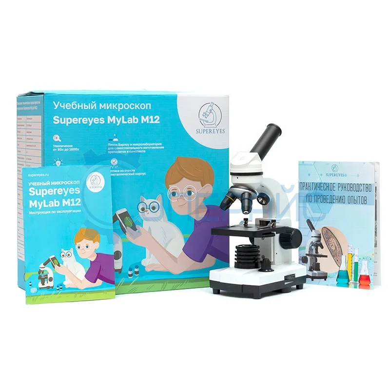 Учебный микроскоп Supereyes MyLab M12 с адаптером для смартфона и набором для опытов фото 1