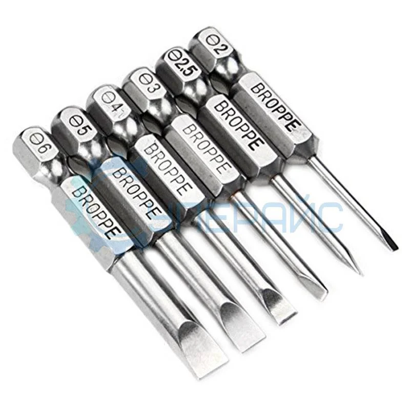 Биты с прямым шлицем BROPPE SL 6 шт фото 1