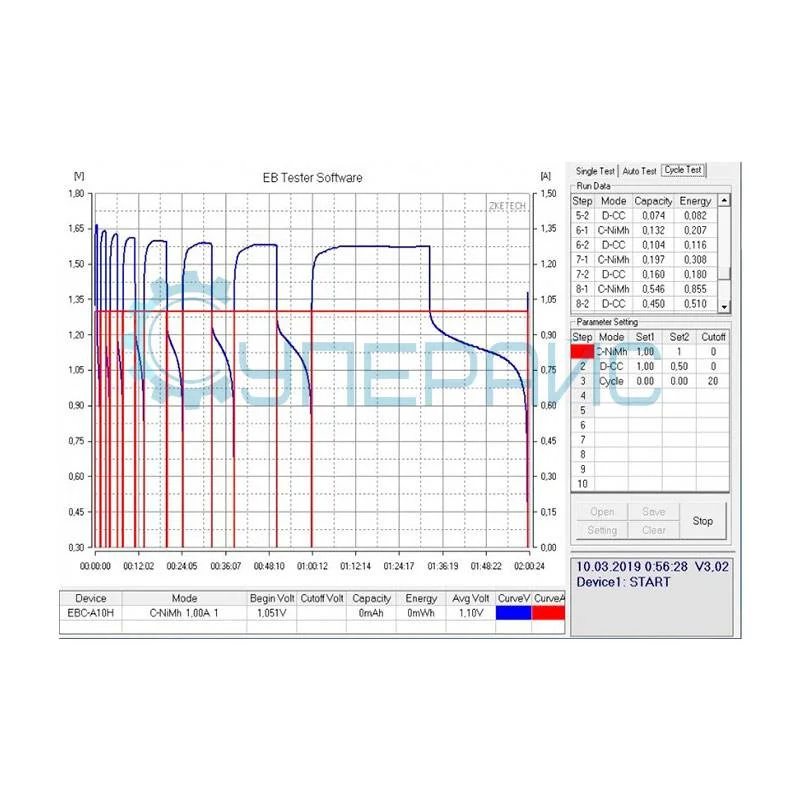 Тестер аккумуляторов ZKETECH EBC-A10H фото 7