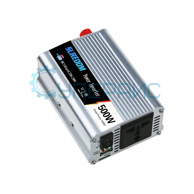 Автопреобразователь напряжения SUREDOM YSCZ-500W, 24В-220В, 500 Вт фото 3