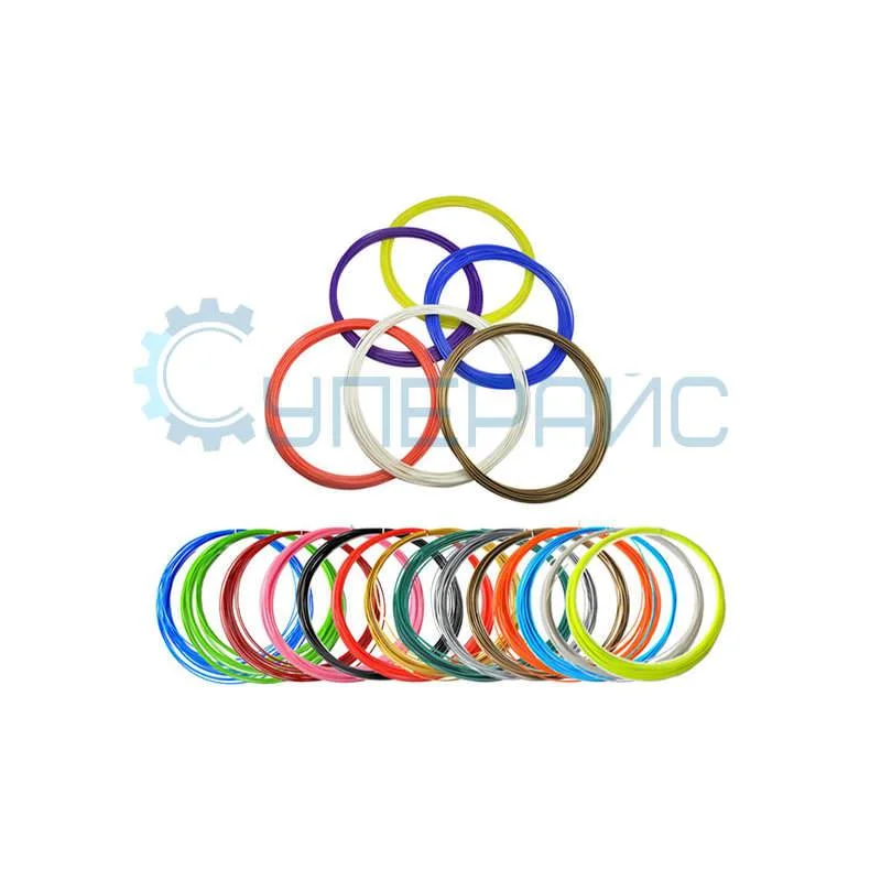 Набор PCL пластика для 3D ручки из 20 цветов (100 метров) фото 1