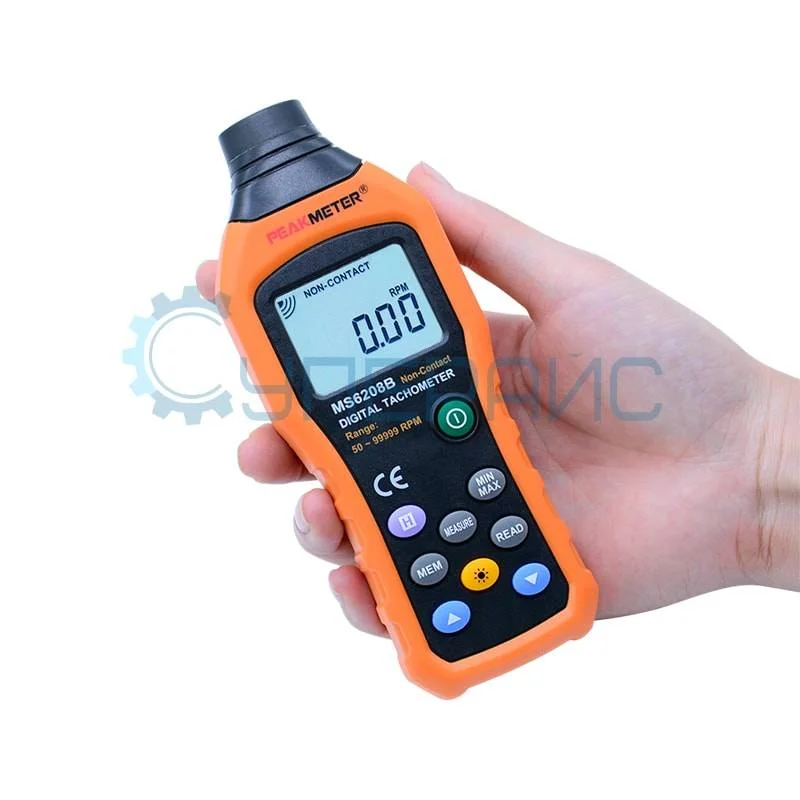 Бесконтактный цифровой тахометр PeakMeter MS6208B фото 1