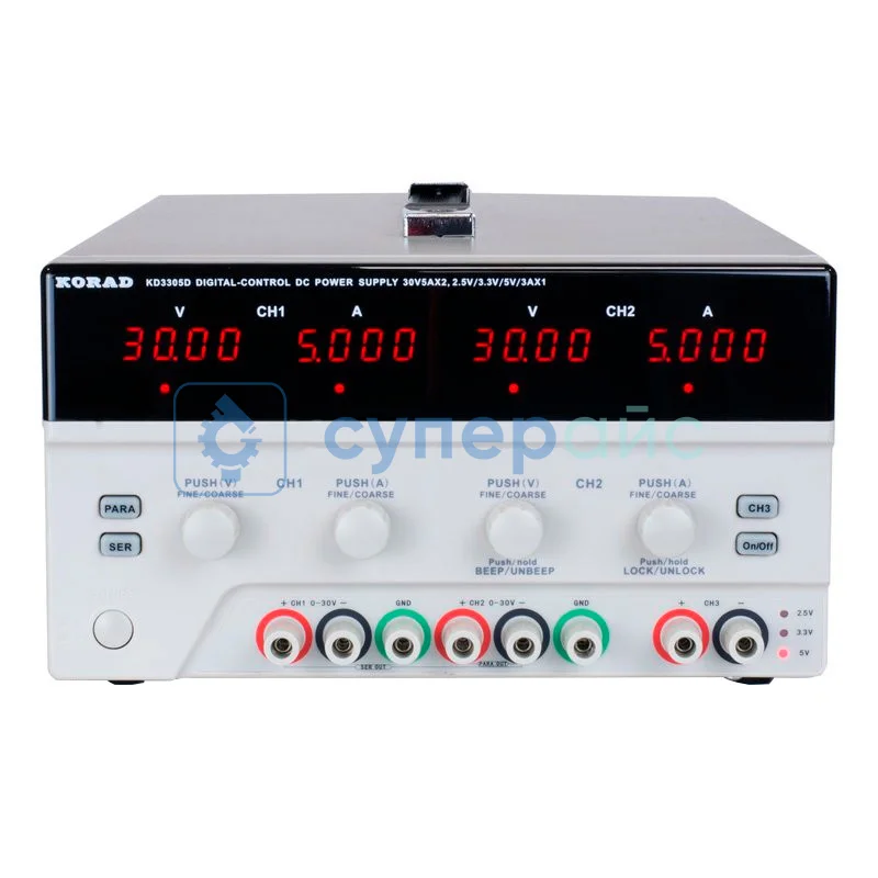 Лабораторный источник питания трехканальный Korad KD3305D (30 В, 5 А, 315 Вт) фото 1