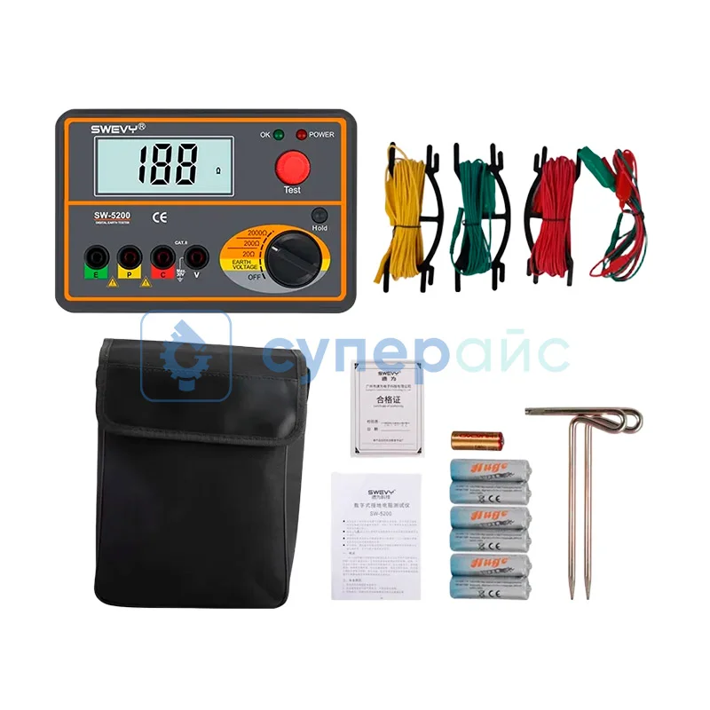 Цифровой измеритель сопротивления заземления Swevy SW5200 фото 1