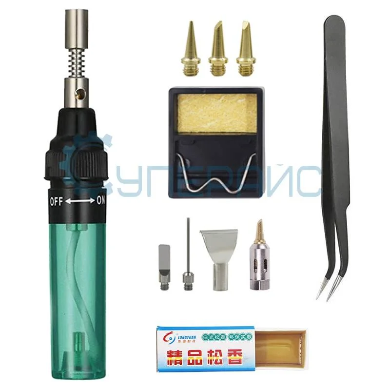 Газовый паяльник MT-100 с набором аксессуаров для пайки фото 3