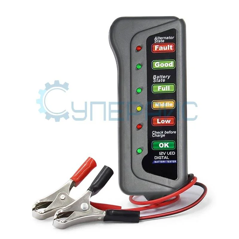 Портативный тестер для автомобильных аккумуляторов 12 В фото 1