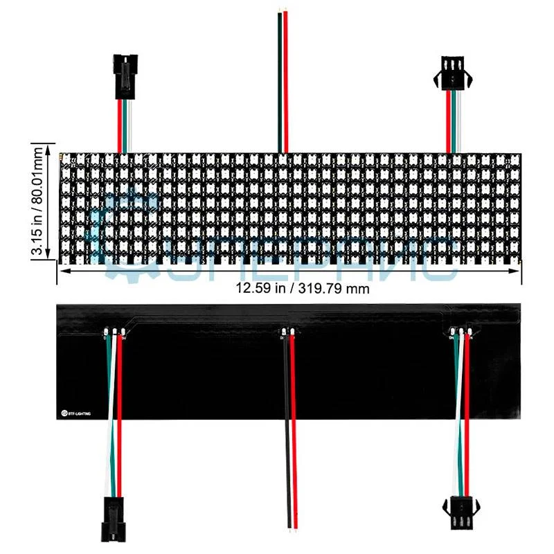 Светодиодная гибкая матрица (панель) 8x32 WS2812B фото 4
