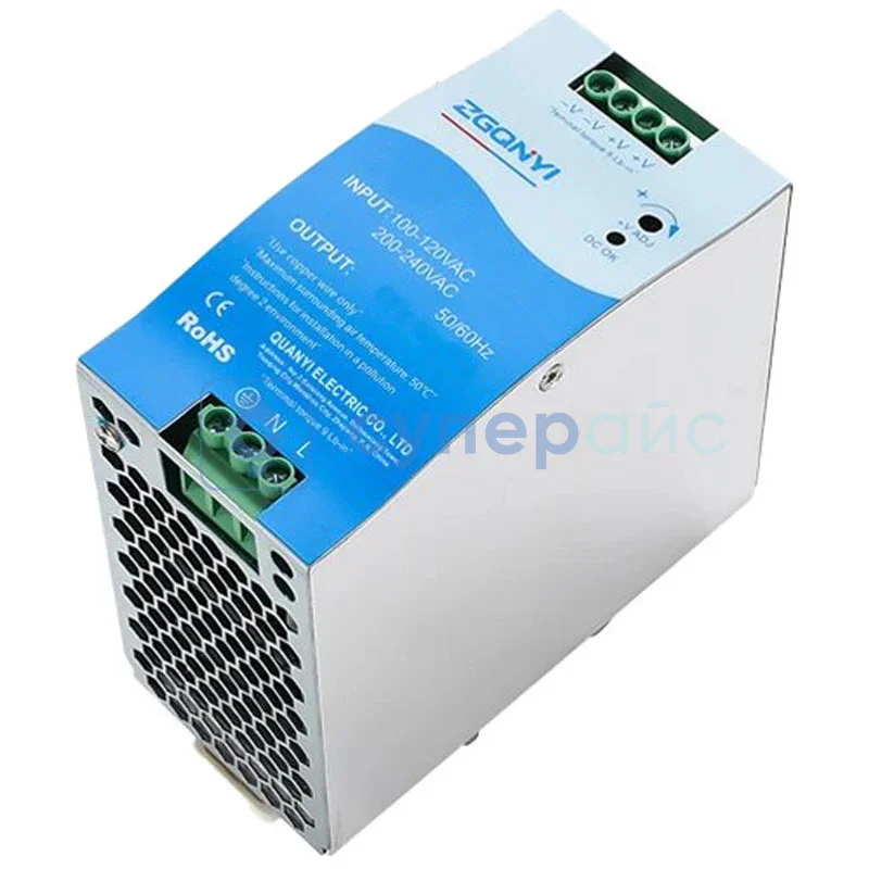 Импульсный источник питания на ДИН-рейку ZGQNYI NDR-240-24 фото 2