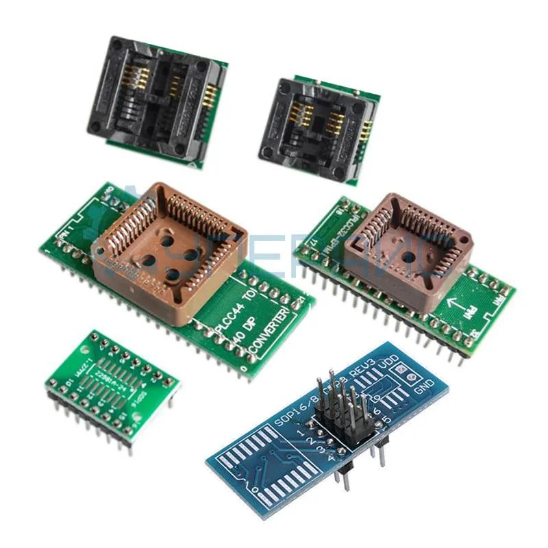 Адаптеры для программатора TL866II Plus (22 шт. с PLCC IC экстрактором) фото 2