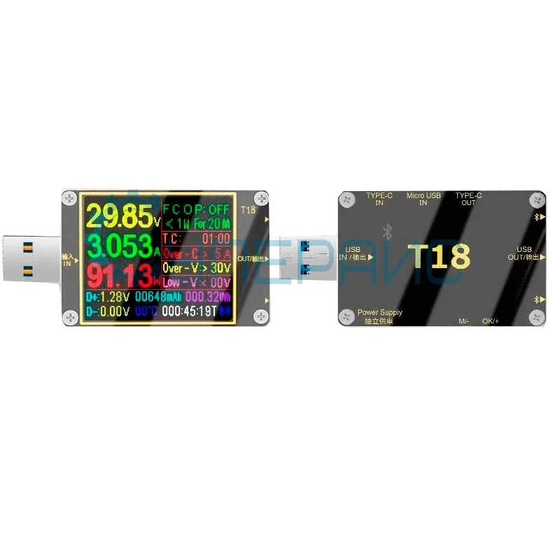 Измеритель тока USB Juwei Atorch T18 с термодатчиком фото 5