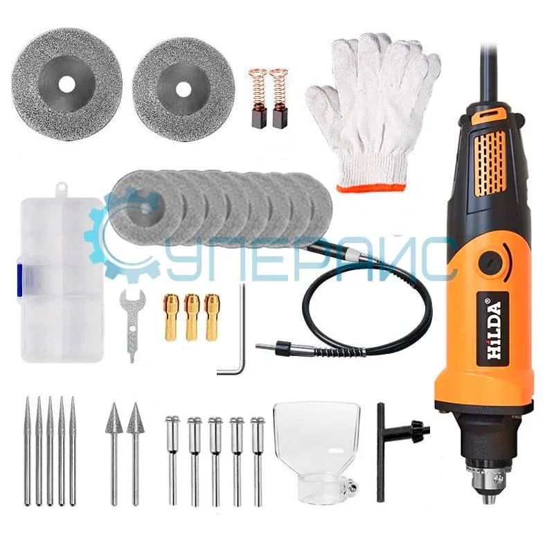 Мини шлифмашина с гибким валом HiLDA JD3321C фото 5