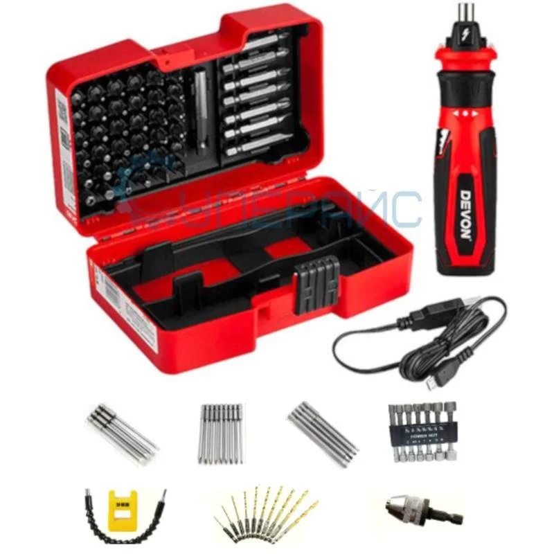 Аккумуляторная отвертка Devon 5612-Li-4 с набором насадок фото 1