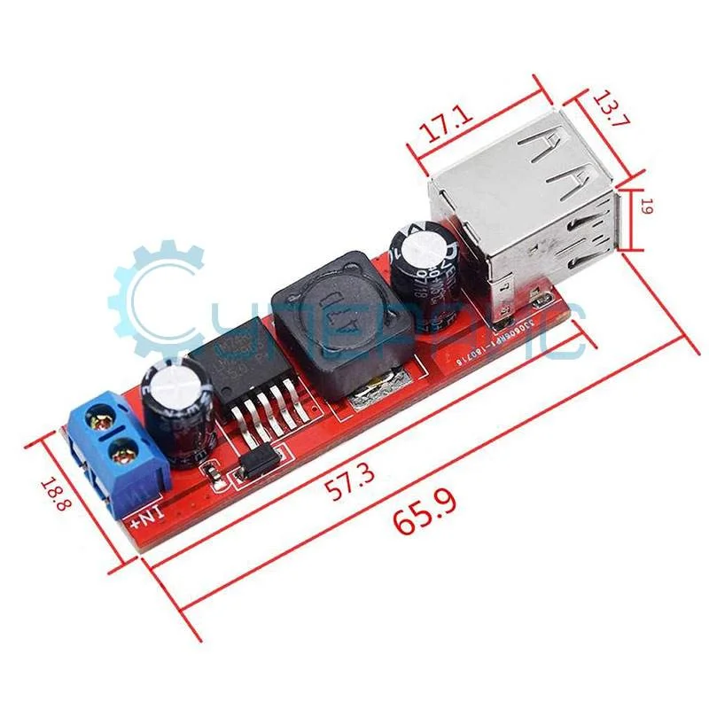 Понижающий преобразователь LM2596 с двойным USB портом фото 4