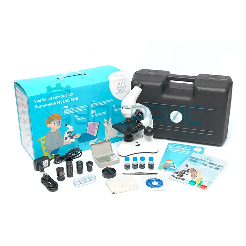Учебный микроскоп Supereyes MyLab M15 с видеоокуляром 1.3 Мп и набором для опытов фото 19