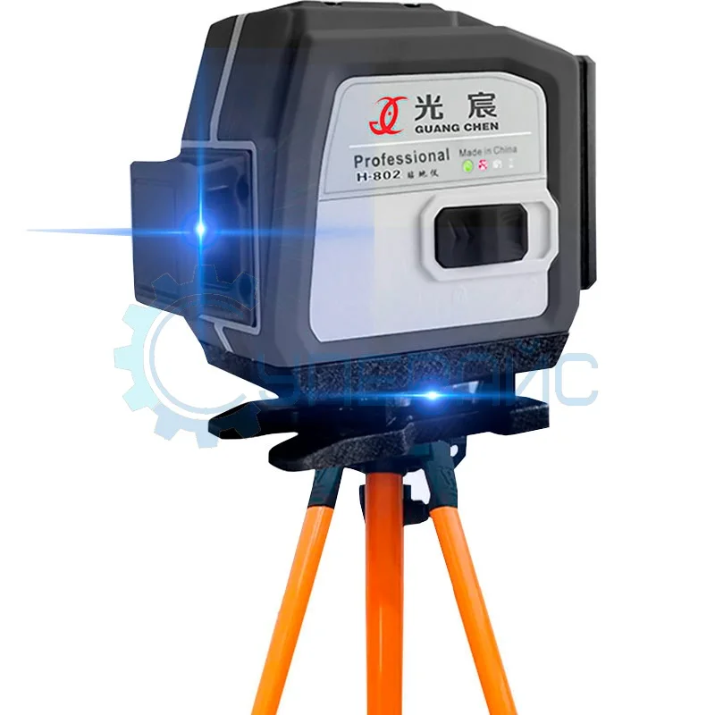 Лазерный уровень GUANG CHEN H-802 (синий лазер) со штативом фото 1