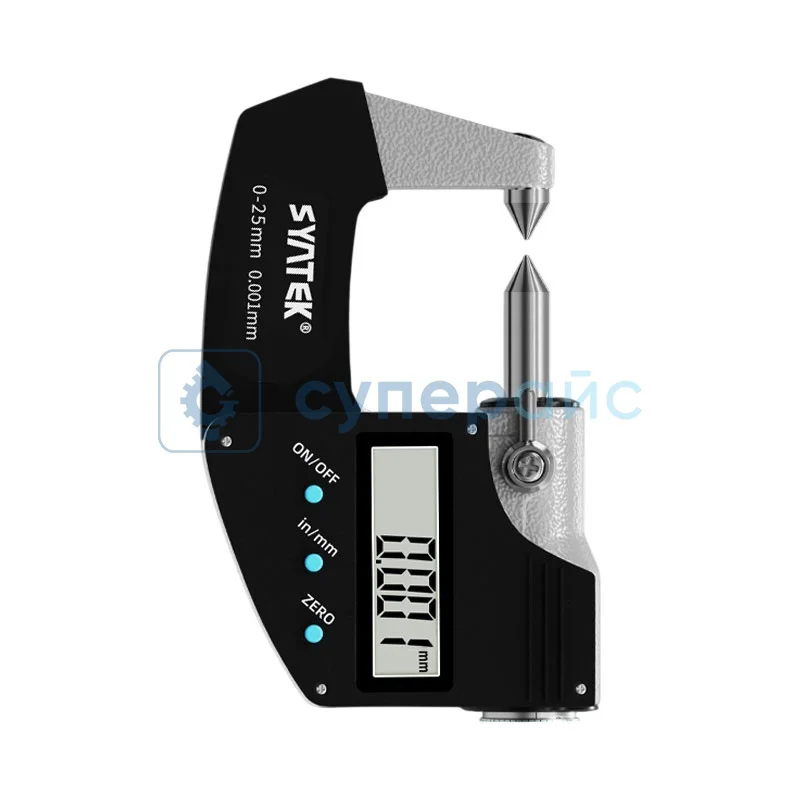 Микрометр Syntek 0-25 мм с заостренной головкой фото 1