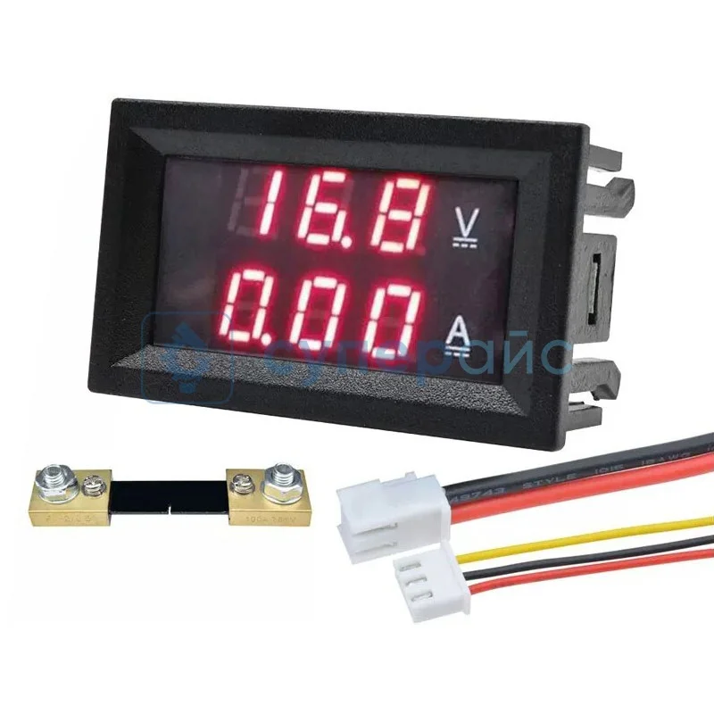 Электронная измерительная головка-вольтамперметр DC0-100V/100A фото 1