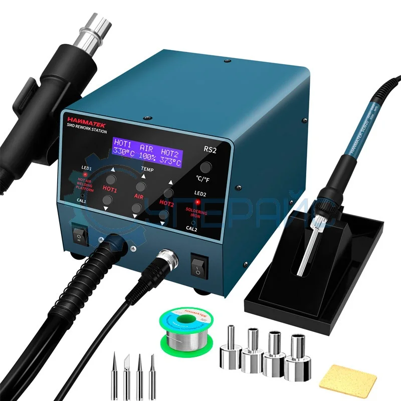Паяльная станция HANMATEK RS2 с термофеном и соплами фото 1