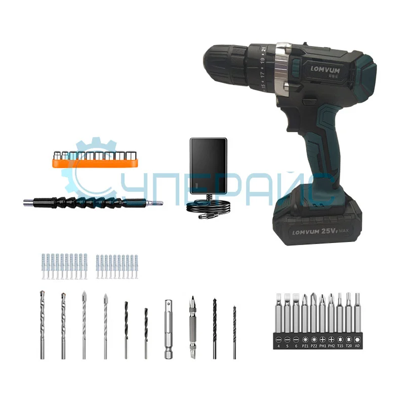 Дрель-шуруповерт Lomvum LY2501 с кейсом фото 1